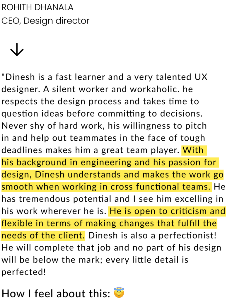 Endorsement from Rohith Dhanala, CEO, Design Director