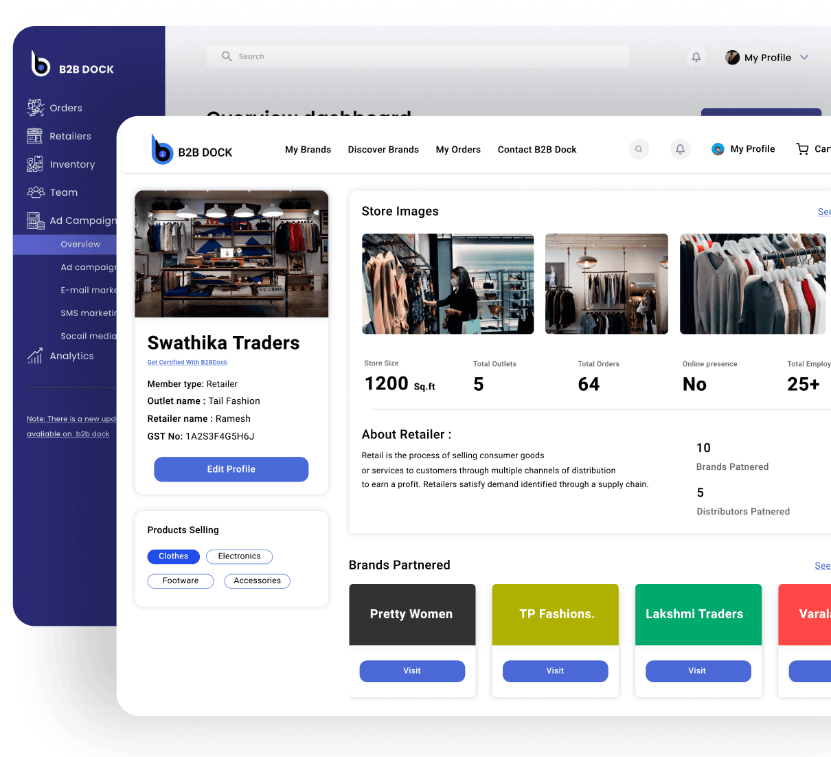 B2B retailer and Reseller Platform