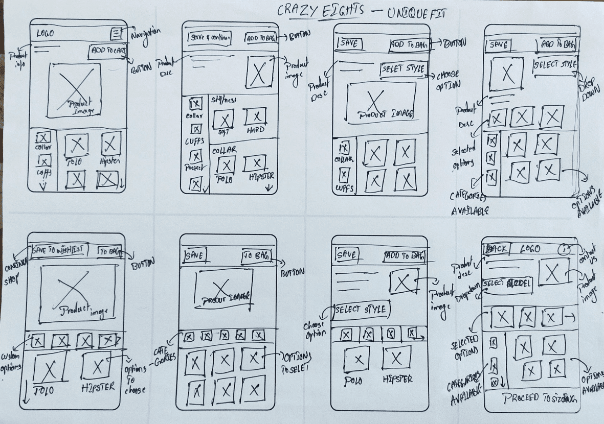 Crazy 8's sketches
