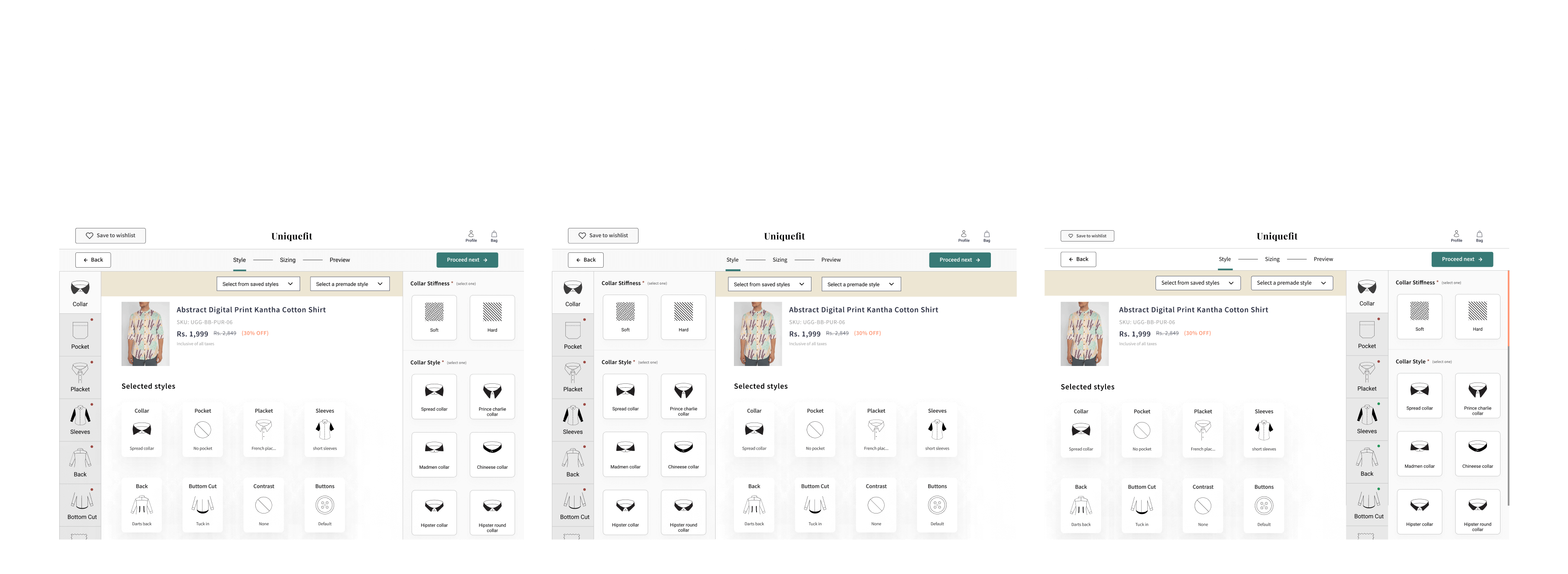 Mobile UI customization dashboard designs