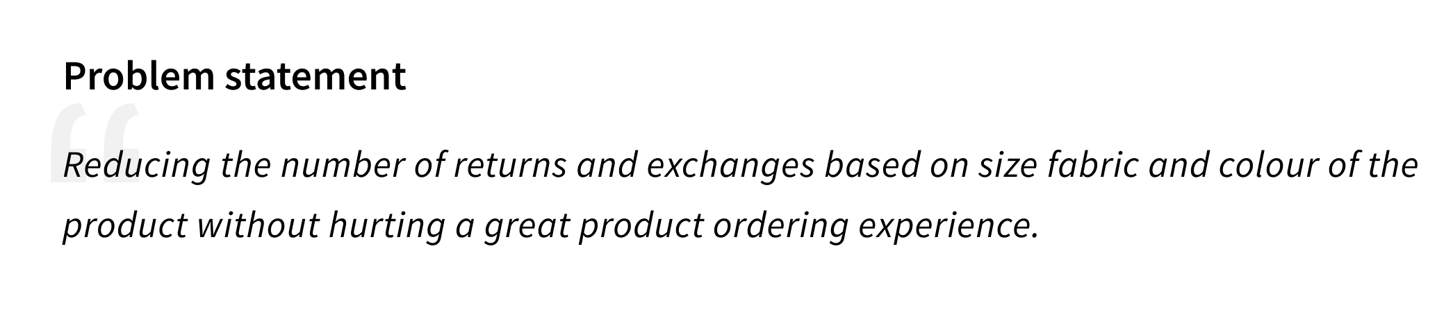 E-commerce platform problem statement